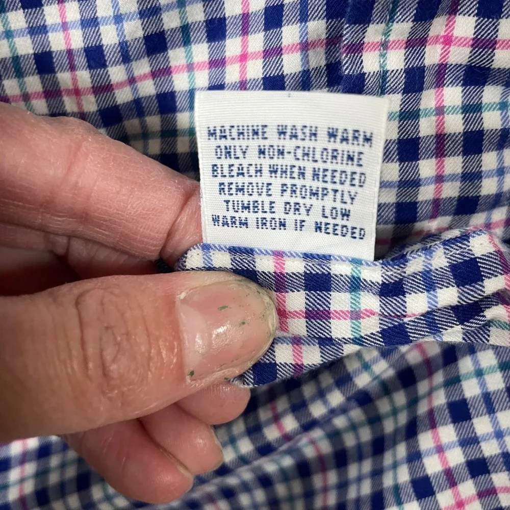 Polo Ralph Lauren Mens Button Down Shirt 2XLT Tall Long Sleeve Blue Pink Preppy
